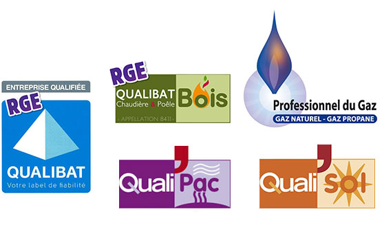 Certifications Couturier sarl : QUALIBAT RGE, QUALIBAT BOIS, QUALIPAC, QUALISOL, Les Professionnels du gaz